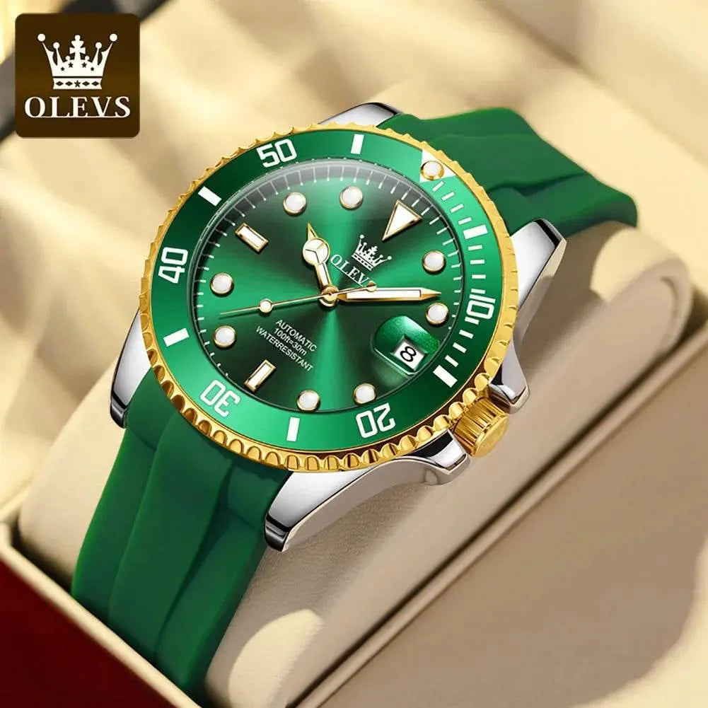 OLEVS Men Automatic Watch Luxury Diving Watch Waterproof Luminous Stainless steel Business Mechanical Watch for Men reloj hombre - ACHETE LTD