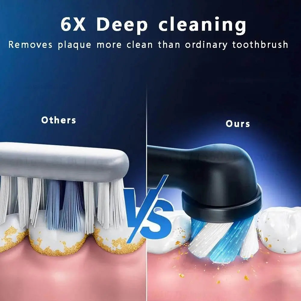 Rechargeable Electric Toothbrush Rotating 2 Minute Timer Electric Tooth Brush for Adults with 8 Brush Heads Sensitive Gum Care - ACHETE LTD