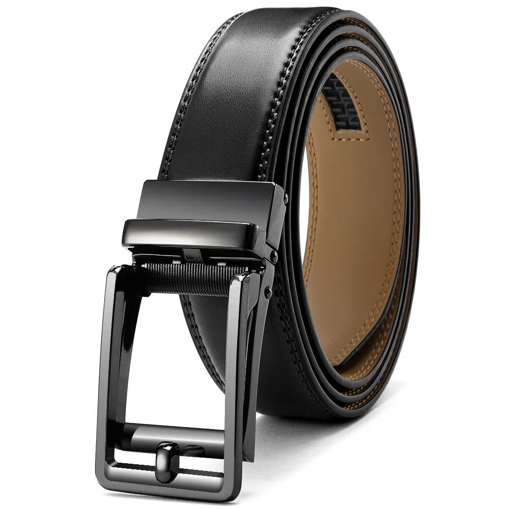 Stylish DOOPAI Leather Ratchet Belt - Adjustable, Genuine, & Durable