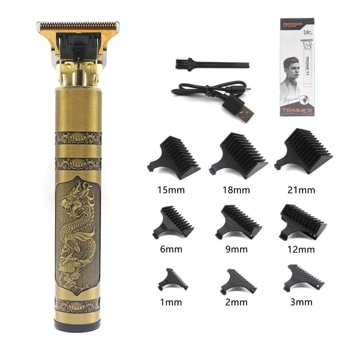 Professional T9 Hair Trimmer Machine Metal Body Beard Trimmer for Men Stainless Steel Blade Hair Clipper Beard Trimmer - ACHETE LTD