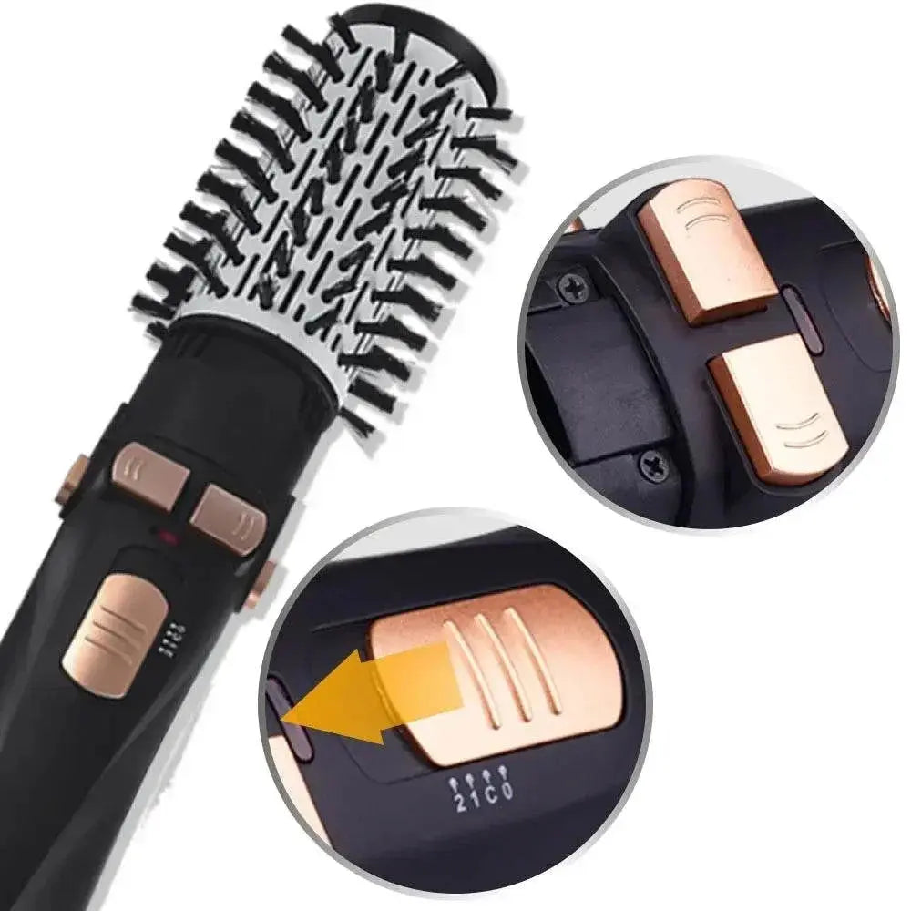 Hot Air Brush 4 Head Replaceable Hair Dryer Comb One Step Blower Strong Wind Electric Straightener Roller Curler Styling Tools - ACHETE LTD