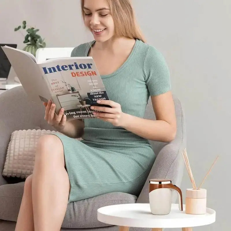 Automatic Stirring Cup Portable Automatic Stirring Cup Magnetic Rotating Stirring Mug Travel Coffee Milk Mug for Home Office - ACHETE LTD