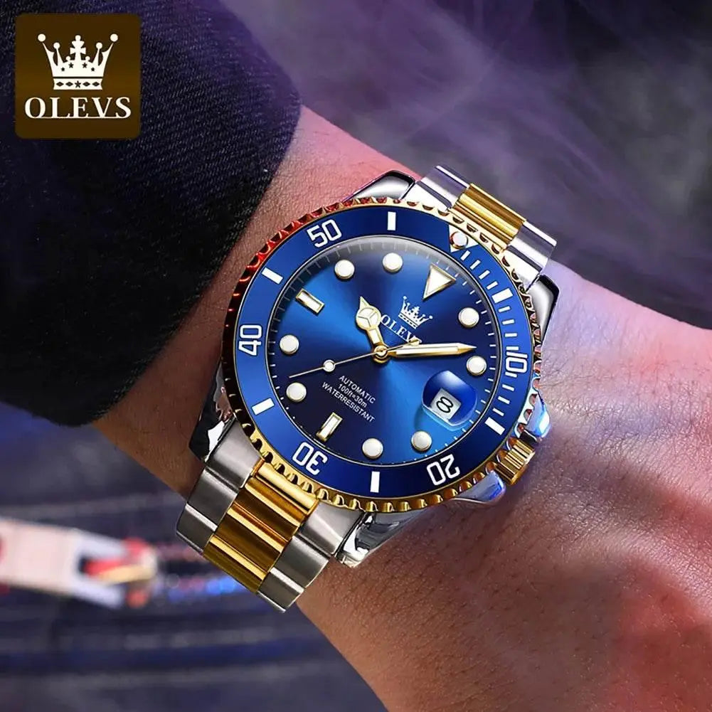 OLEVS Men Automatic Watch Luxury Diving Watch Waterproof Luminous Stainless steel Business Mechanical Watch for Men reloj hombre - ACHETE LTD