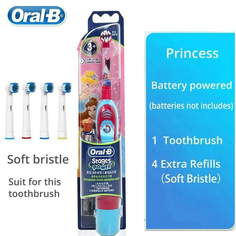 Oral B Electric Toothbrush for Kid Soft Brush Rotation Clean Teeth Brush For Kid Gentle Clean Teeth Waterproof Kid Tooth Brush - ACHETE LTD