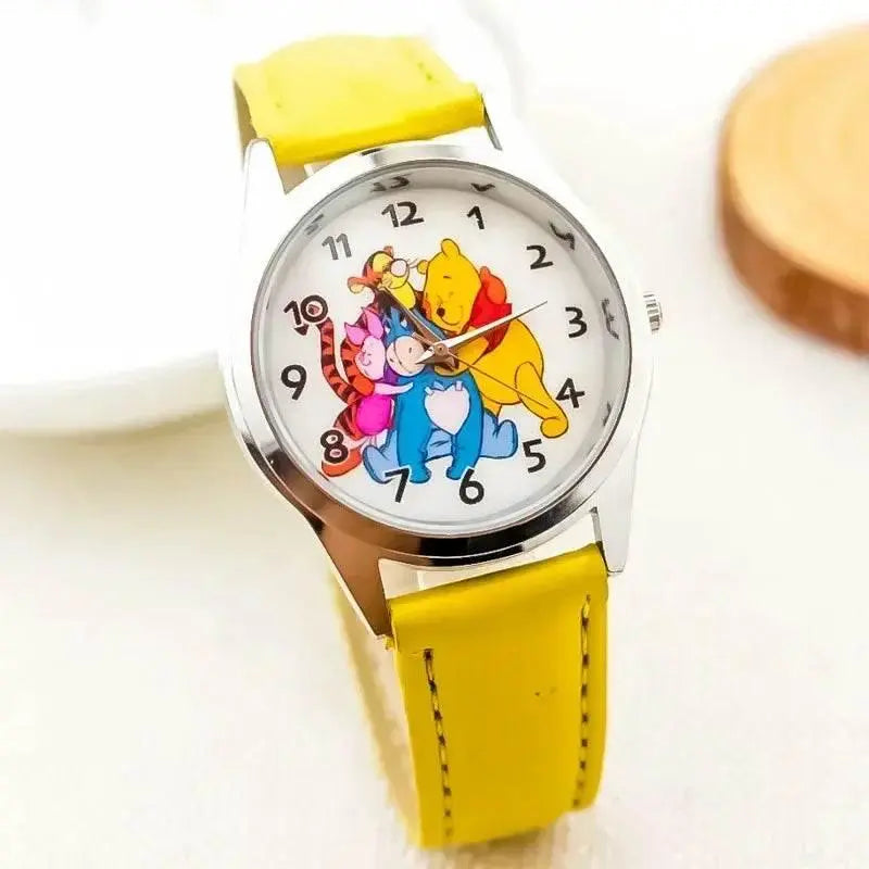 MINISO Disney Children's Watches Winnie Bear Tigger Piggy Pi Jie Yi Er Children's Watch Leather Band Glass Dial Watch - ACHETE LTD