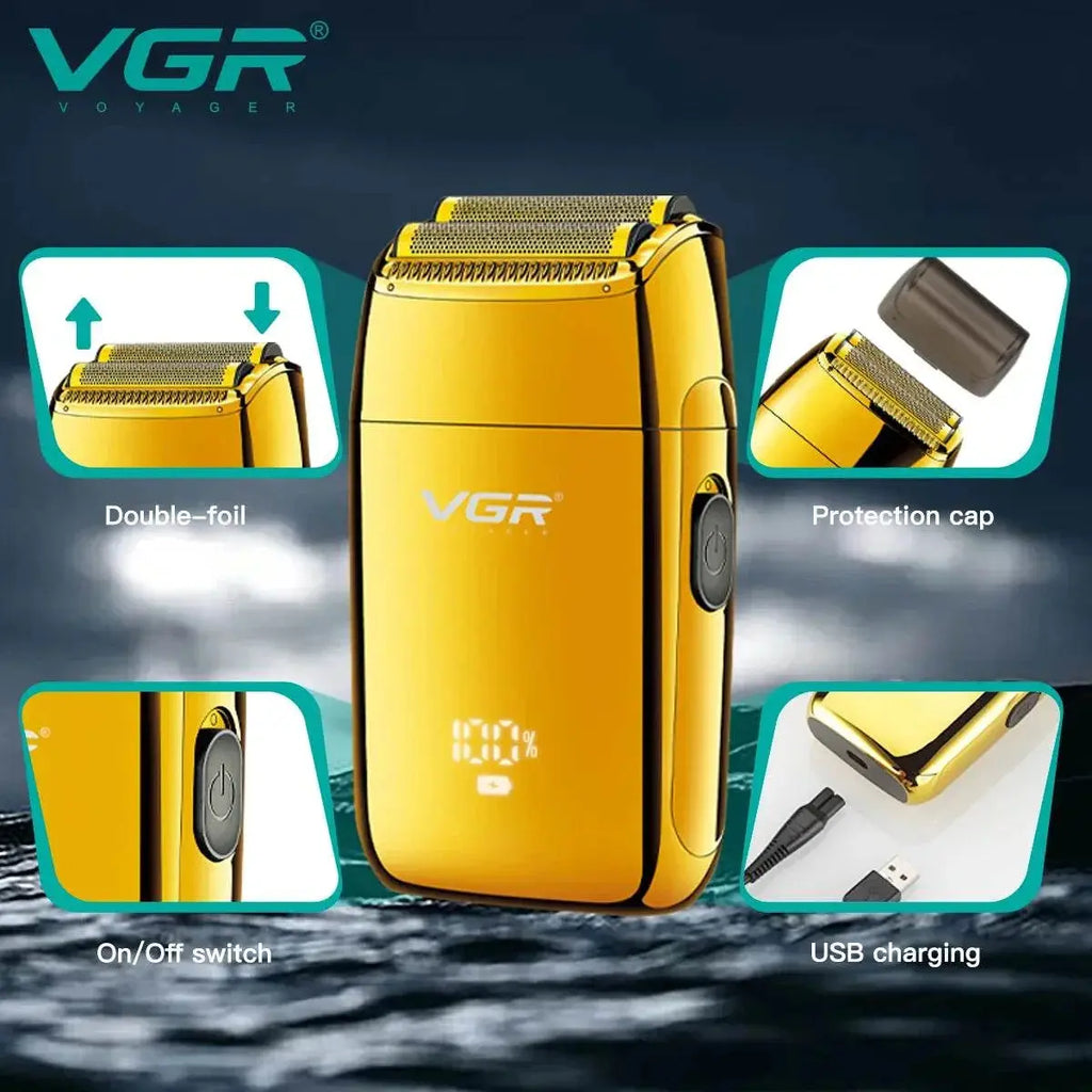 VGR Shaver Electric Shaver Beard Trimmer Beard Shaver Professional Electric Razor Men Beard Cutting Machine Rechargeable V-399 - ACHETE LTD