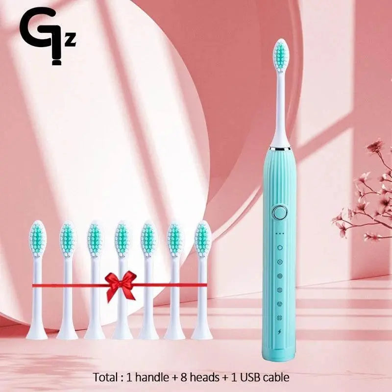 GeZhou N105 Sonic Electric Toothbrush Adult Timer Brush USB Rechargeable Electric Tooth Brushes with 8pcs Replacement Brush Head - ACHETE LTD