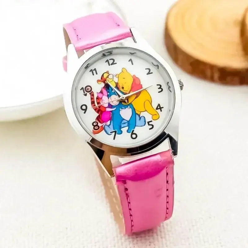 MINISO Disney Children's Watches Winnie Bear Tigger Piggy Pi Jie Yi Er Children's Watch Leather Band Glass Dial Watch - ACHETE LTD