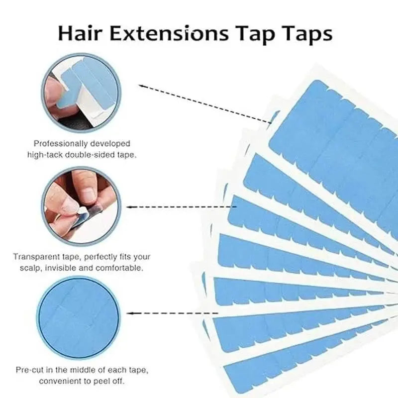 60Pieces Hair Extension Tape Tabs Double Sided Replacement Tape in Hair Extensions Adhesive Hair Extension Tapes Hair Extension - ACHETE LTD