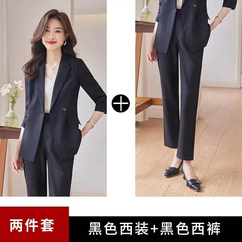 Professional Long-Sleeved Trouser Suits for Women, Fashionable Trousers, High Quality, Show, Elegant, New, Autumn and Winter - ACHETE LTD