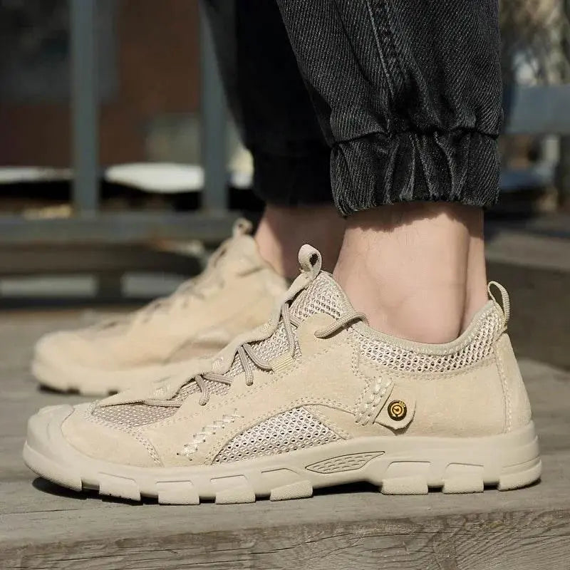 Men Sneakers Men Light Shoes Sport Outdoor Breathable Sneakers Comfortable Genuine Leather Men Casual Shoes - ACHETE LTD
