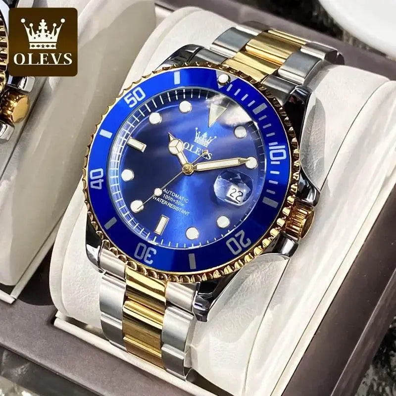 OLEVS Men Automatic Watch Luxury Diving Watch Waterproof Luminous Stainless steel Business Mechanical Watch for Men reloj hombre - ACHETE LTD