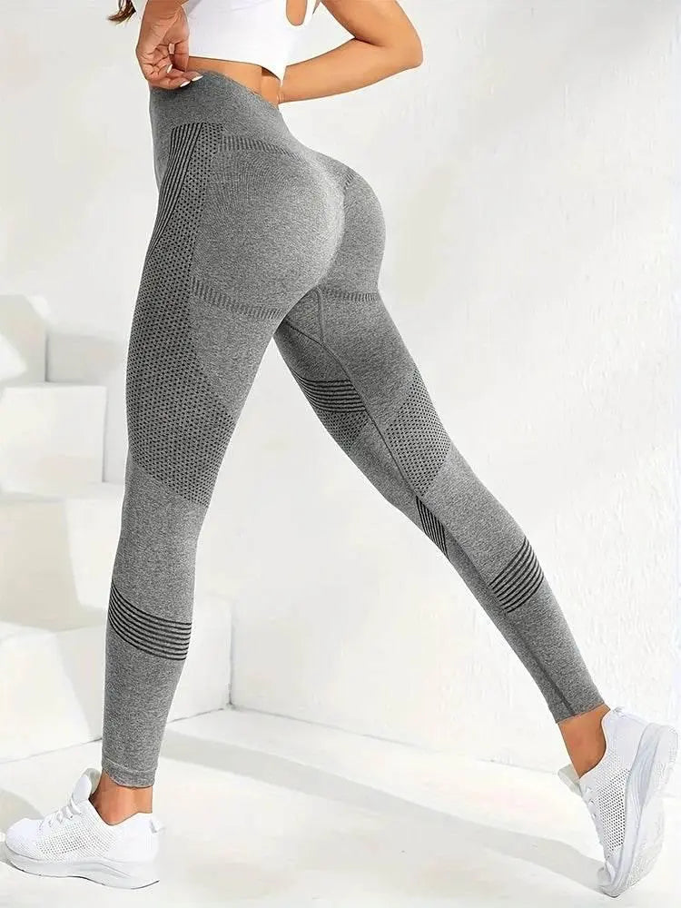Women's 2-Piece Hip Lift Yoga Leggings Exercise High-Waisted Tummy Tuck Breathable Hp Lift Pants - ACHETE LTD