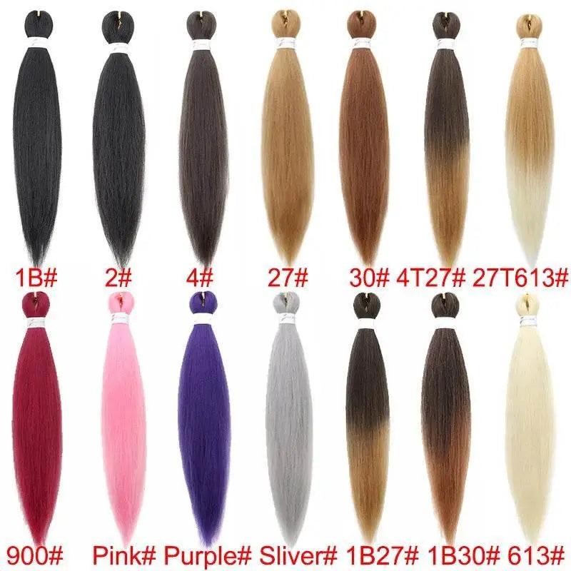 3Pcs Synthetic 20Inch Braiding Hair Pre Stretched Hair Extension Afro Braid Yaki Straight Hair Extension for Women - ACHETE LTD