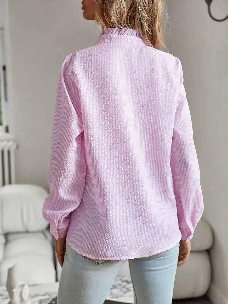 Fashion New Women Elegant Office Shirt,Long Sleeve Top Causal Comfort Simple Shirt,Shirts & Blouses,Tops For Women,Women Clothes - ACHETE LTD