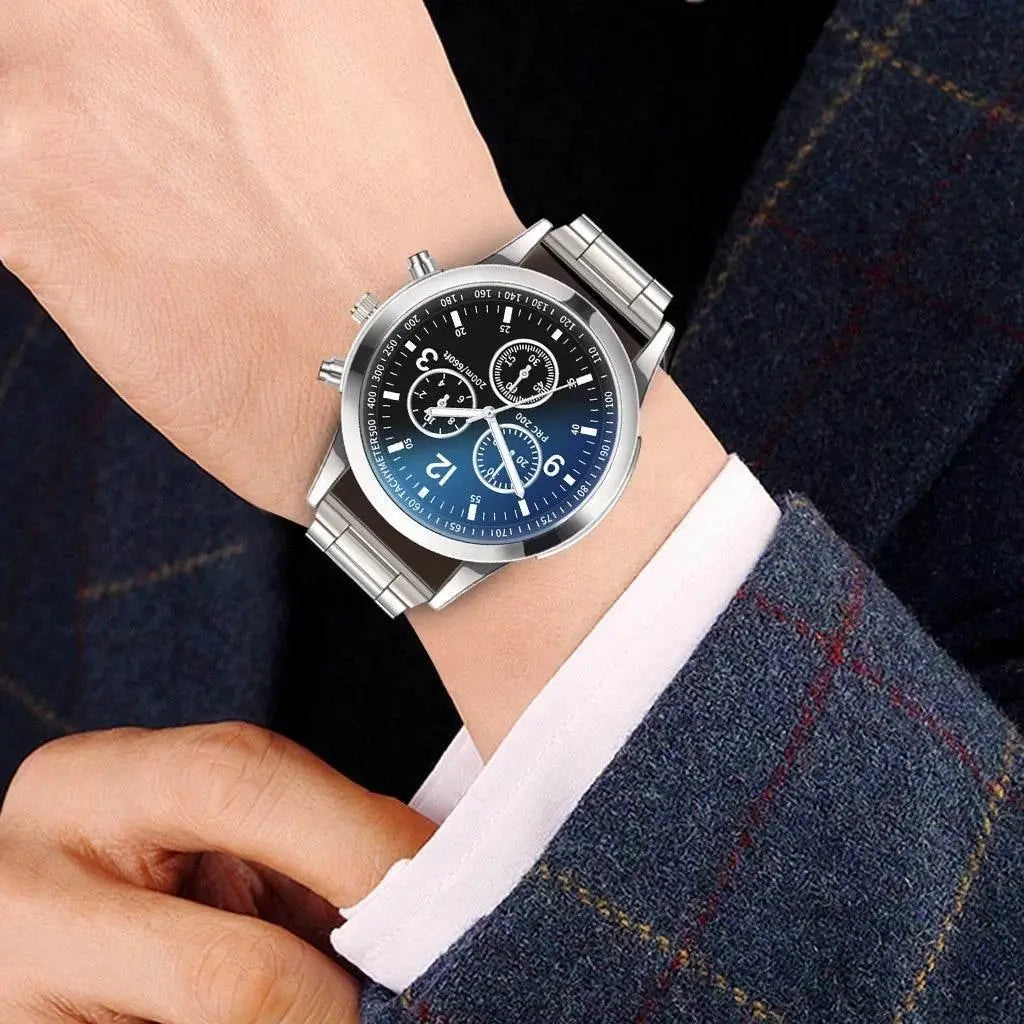 Men's Watch Stainless Steel Band Quartz Business Watches - ACHETE LTD