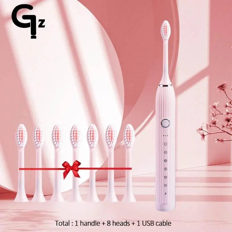 GeZhou N105 Sonic Electric Toothbrush Adult Timer Brush USB Rechargeable Electric Tooth Brushes with 8pcs Replacement Brush Head - ACHETE LTD