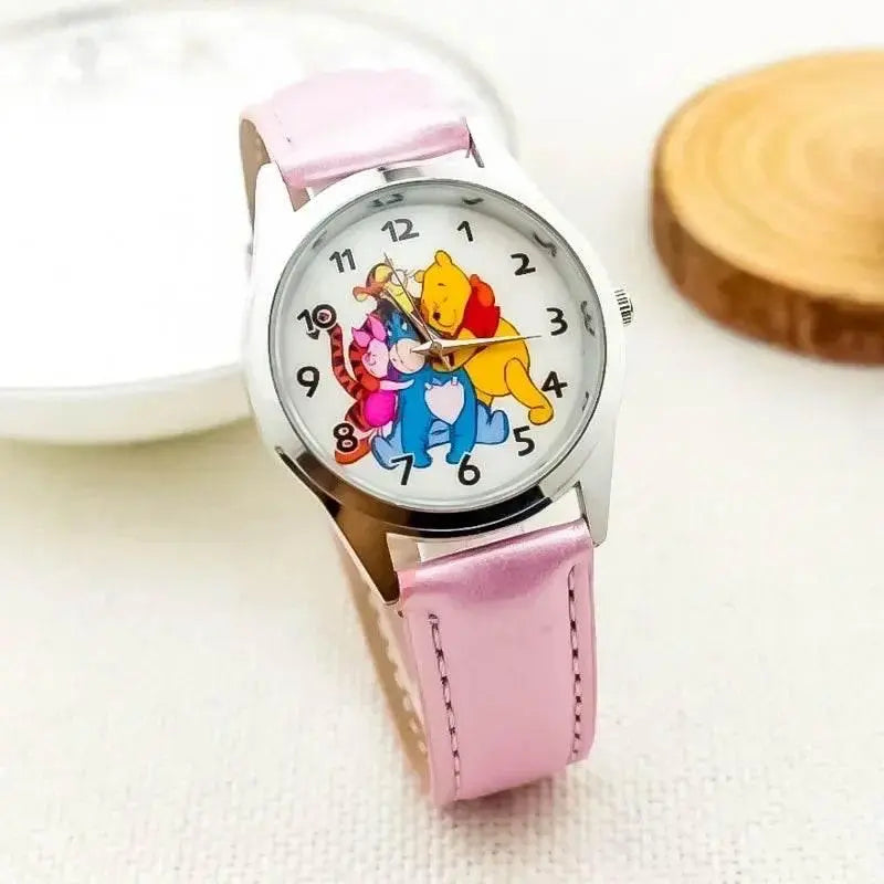 MINISO Disney Children's Watches Winnie Bear Tigger Piggy Pi Jie Yi Er Children's Watch Leather Band Glass Dial Watch - ACHETE LTD