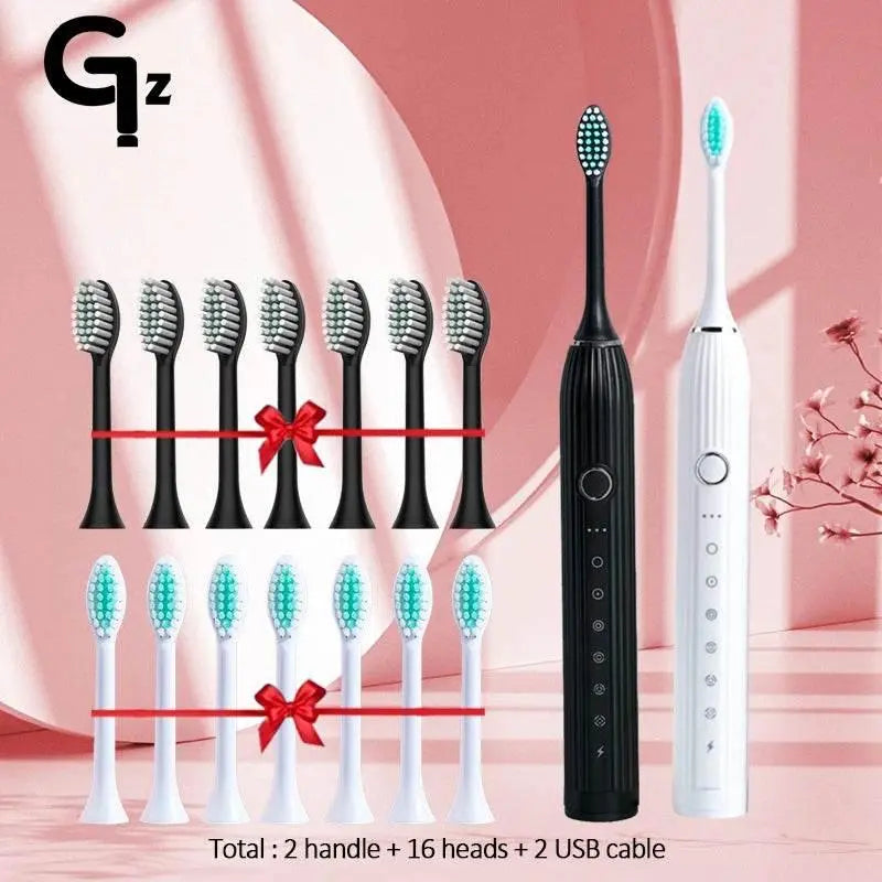 GeZhou N105 Sonic Electric Toothbrush Adult Timer Brush USB Rechargeable Electric Tooth Brushes with 8pcs Replacement Brush Head - ACHETE LTD