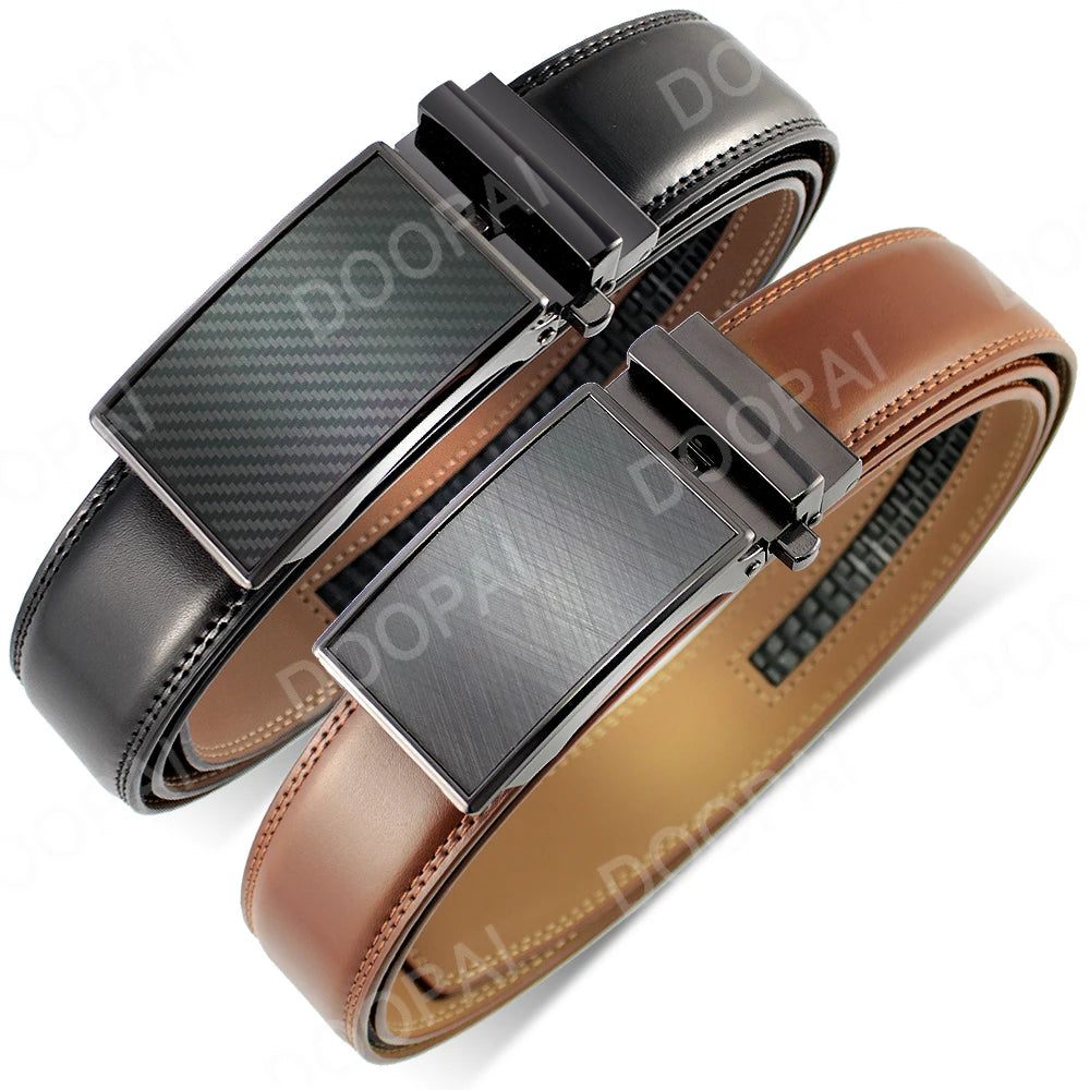 Stylish DOOPAI Leather Ratchet Belt - Adjustable, Genuine, & Durable