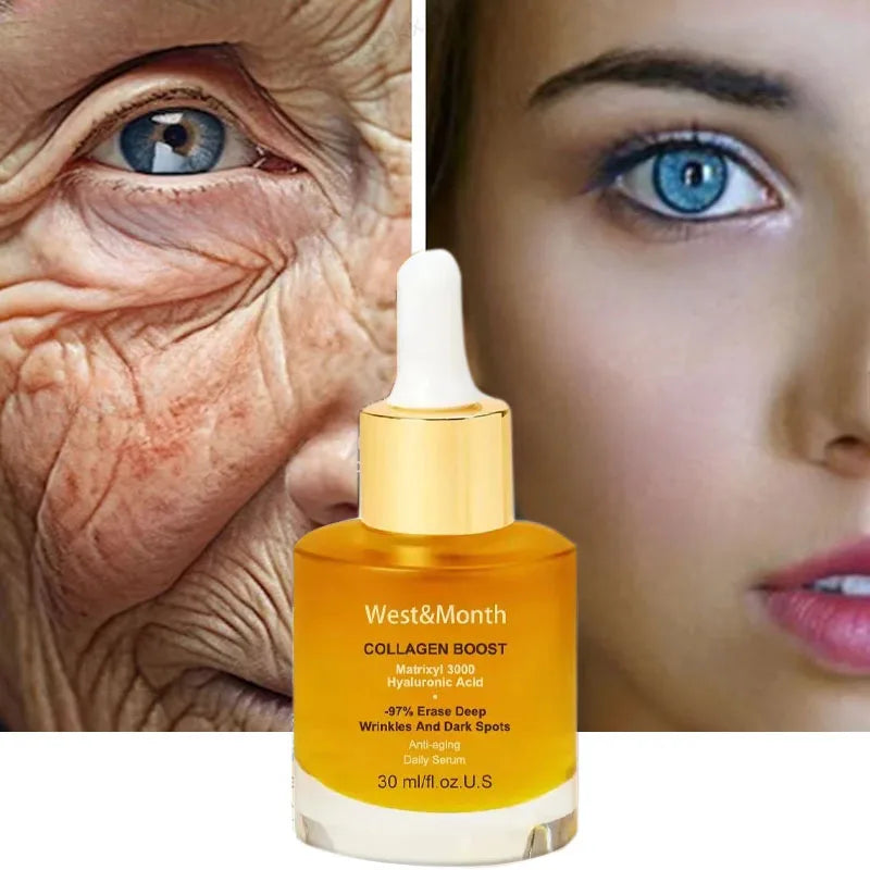 Advanced Collagen Anti Aging Serum - 97% Wrinkle Reduction, Moisturizing, Brightening - 30ml