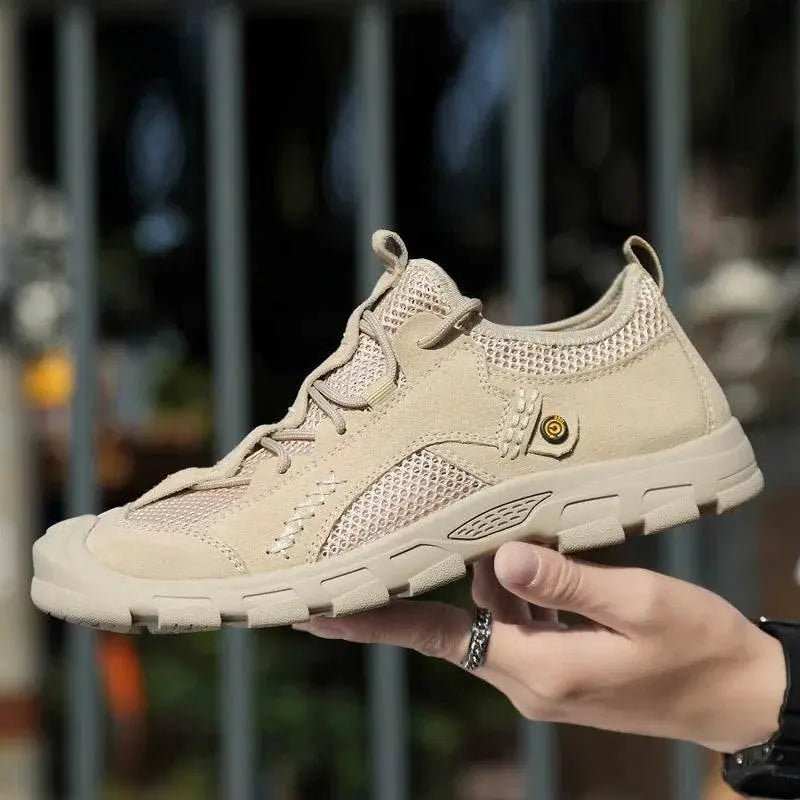 Men Sneakers Men Light Shoes Sport Outdoor Breathable Sneakers Comfortable Genuine Leather Men Casual Shoes - ACHETE LTD