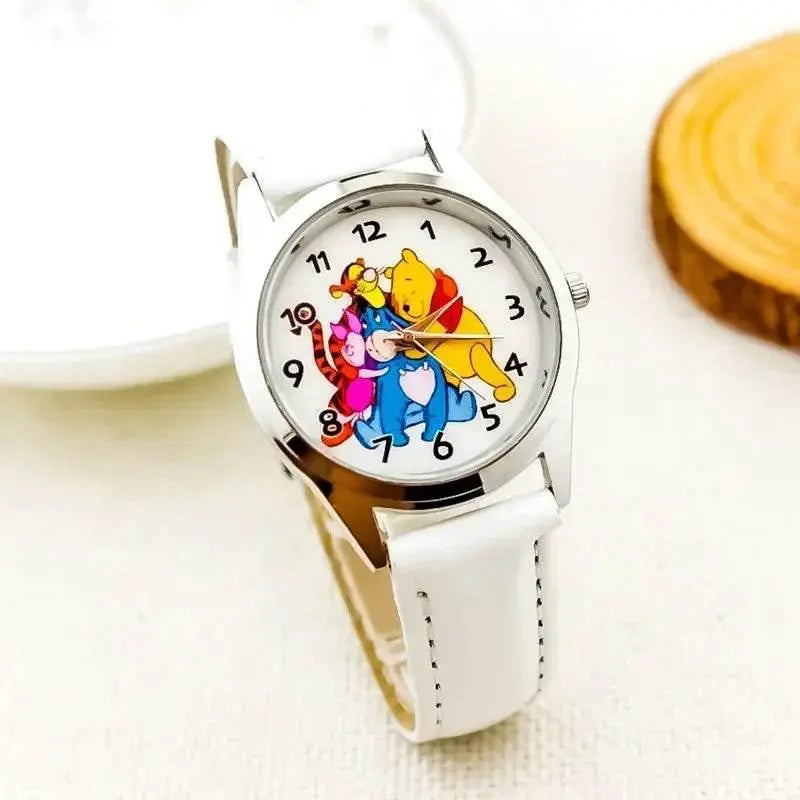 MINISO Disney Children's Watches Winnie Bear Tigger Piggy Pi Jie Yi Er Children's Watch Leather Band Glass Dial Watch - ACHETE LTD