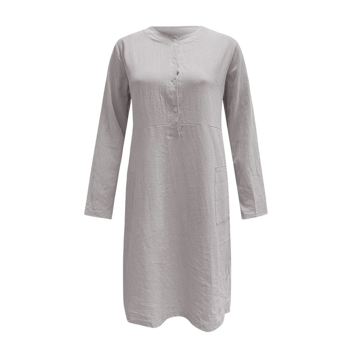 Boho Casual Linen Dress with Buttons for Women - Elegant and Comfortable | Beach Sundress Vestido