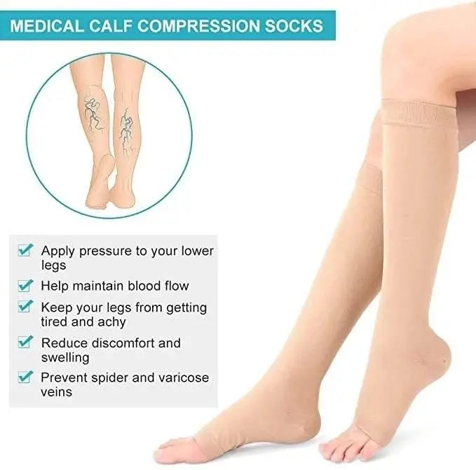 Compression Socks Running Sports Socks Hiking Men Women Knee High Zipper Socks Anti-Fatigue Compression Socks Stretchy Sox - ACHETE LTD