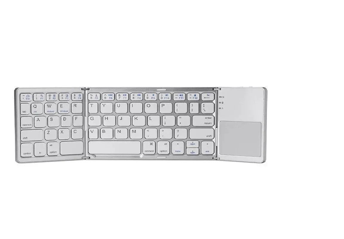 Foldable Wireless Keyboard Ultra Slim Touchpad Bluetooth Keyboard Rechargeable Folding Keyboard for Tablet Laptop - ACHETE LTD