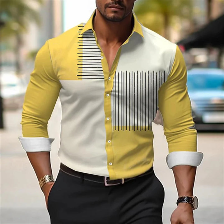 Men's 3D Printed Button-Up Shirt - Perfect for Spring & Summer, Ideal for Business & Casual Wear