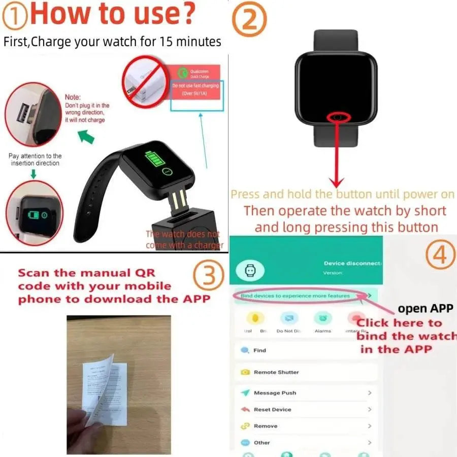 Men Watch Electronic Fitness Bracelet Smartwatch Smart Watch Y68 D20 Sleep Monitor Gift For IOS Android Smartphones Alarm Clock - ACHETE LTD