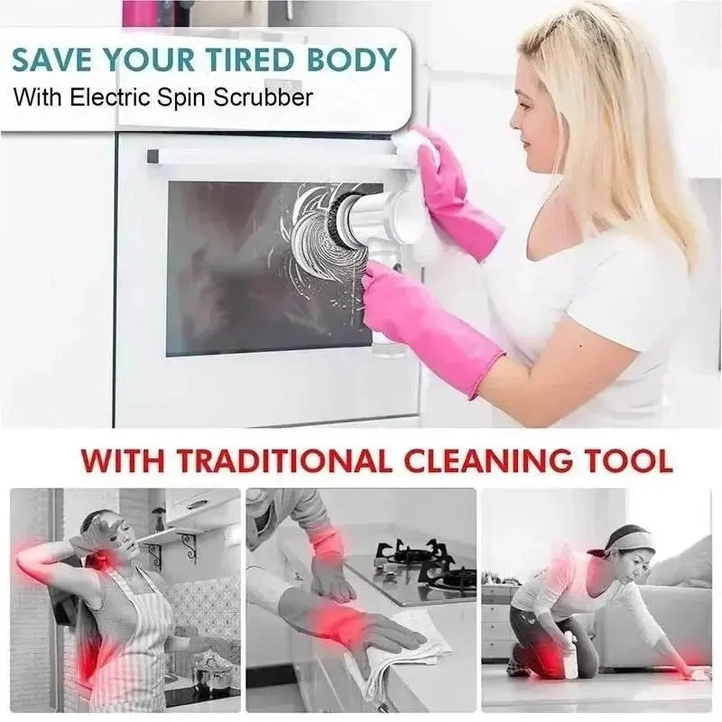 Cordless Electric Spin Scrubber - 5-in-1 Power - ACHETE LTD