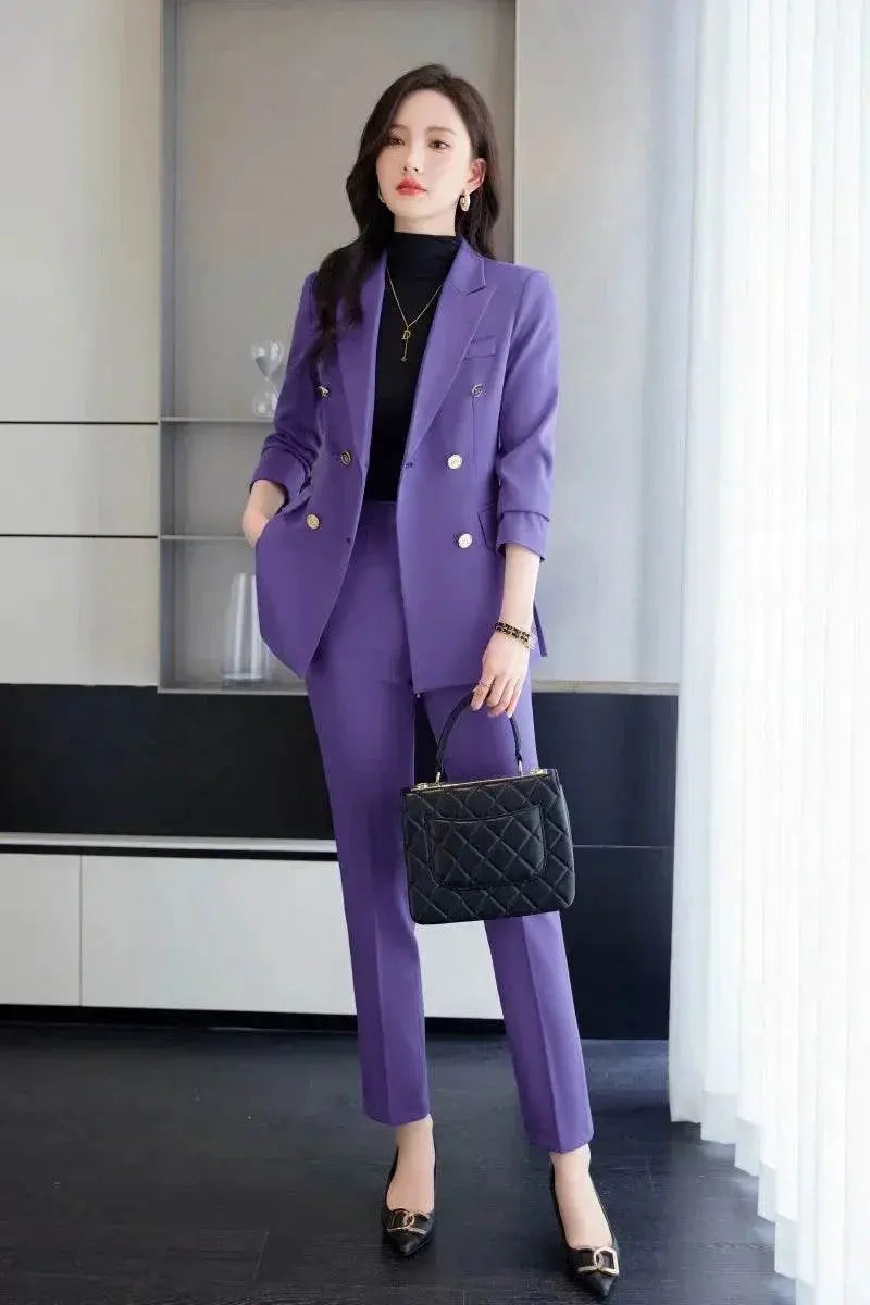 Professional Long-Sleeved Trouser Suits for Women, Fashionable Trousers, High Quality, Show, Elegant, New, Autumn and Winter - ACHETE LTD