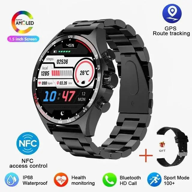 2024 Smart Watch SK27 Men BluetoothCall Compass NFC AI Voice 400mAh BigBattery Fitness Sports Smartwatch For Android IOS XIAOMI - ACHETE LTD