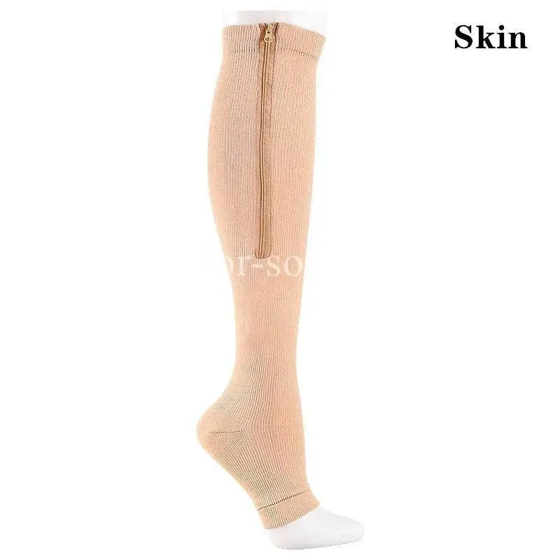 Compression Socks Running Sports Socks Hiking Men Women Knee High Zipper Socks Anti-Fatigue Compression Socks Stretchy Sox - ACHETE LTD