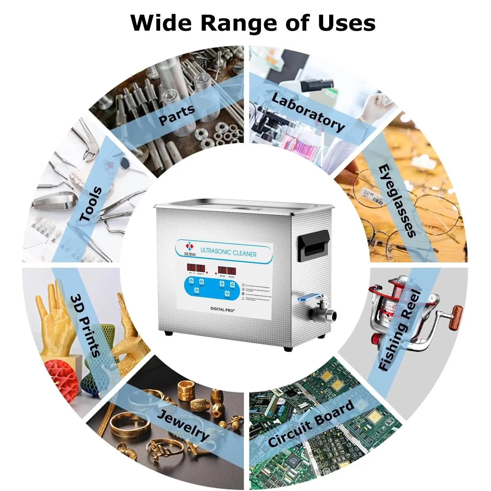 6.5L Ultrasonic Cleaner Heated Ultra Sonic Cleaner With Timer 40kHz Ultrasonic Cleaning Machine for Carburetor Engine Parts - ACHETE LTD
