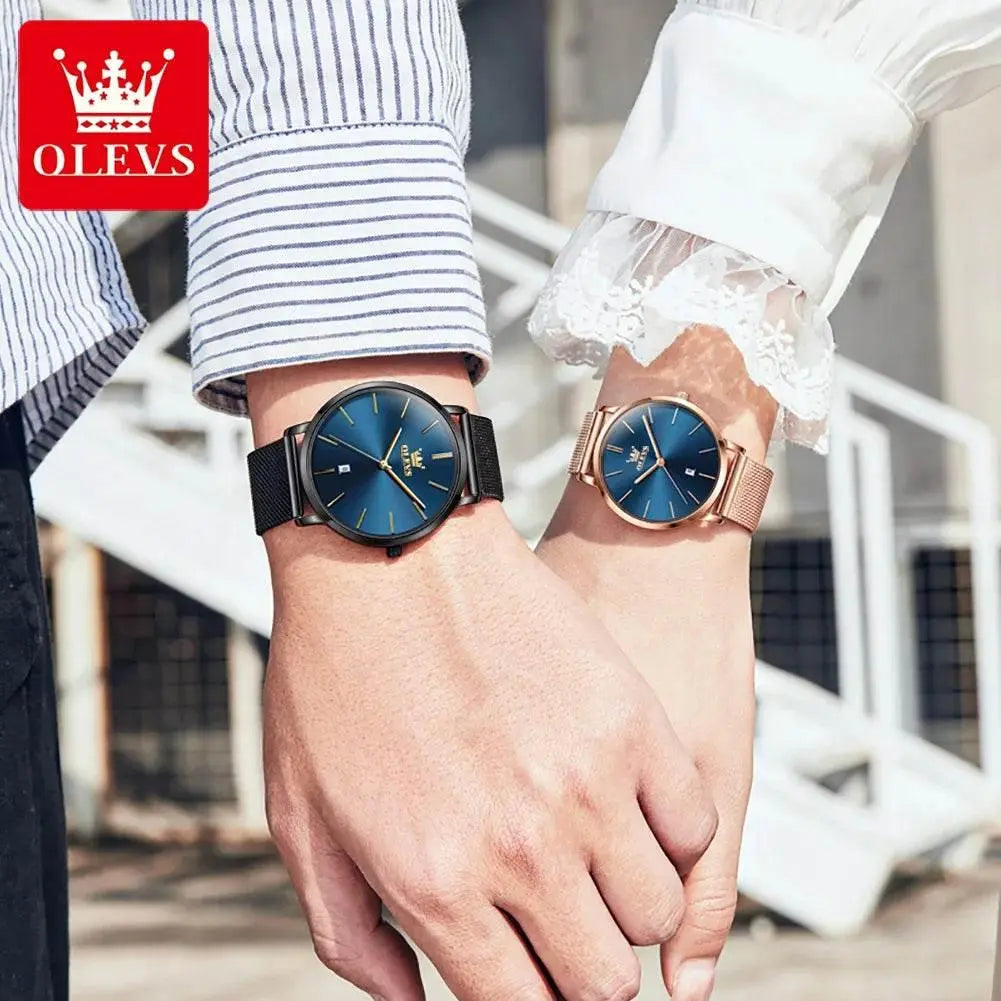 OLEVS Lover Watches Simplicity Mesh Belt Couple Watches - ACHETE LTD