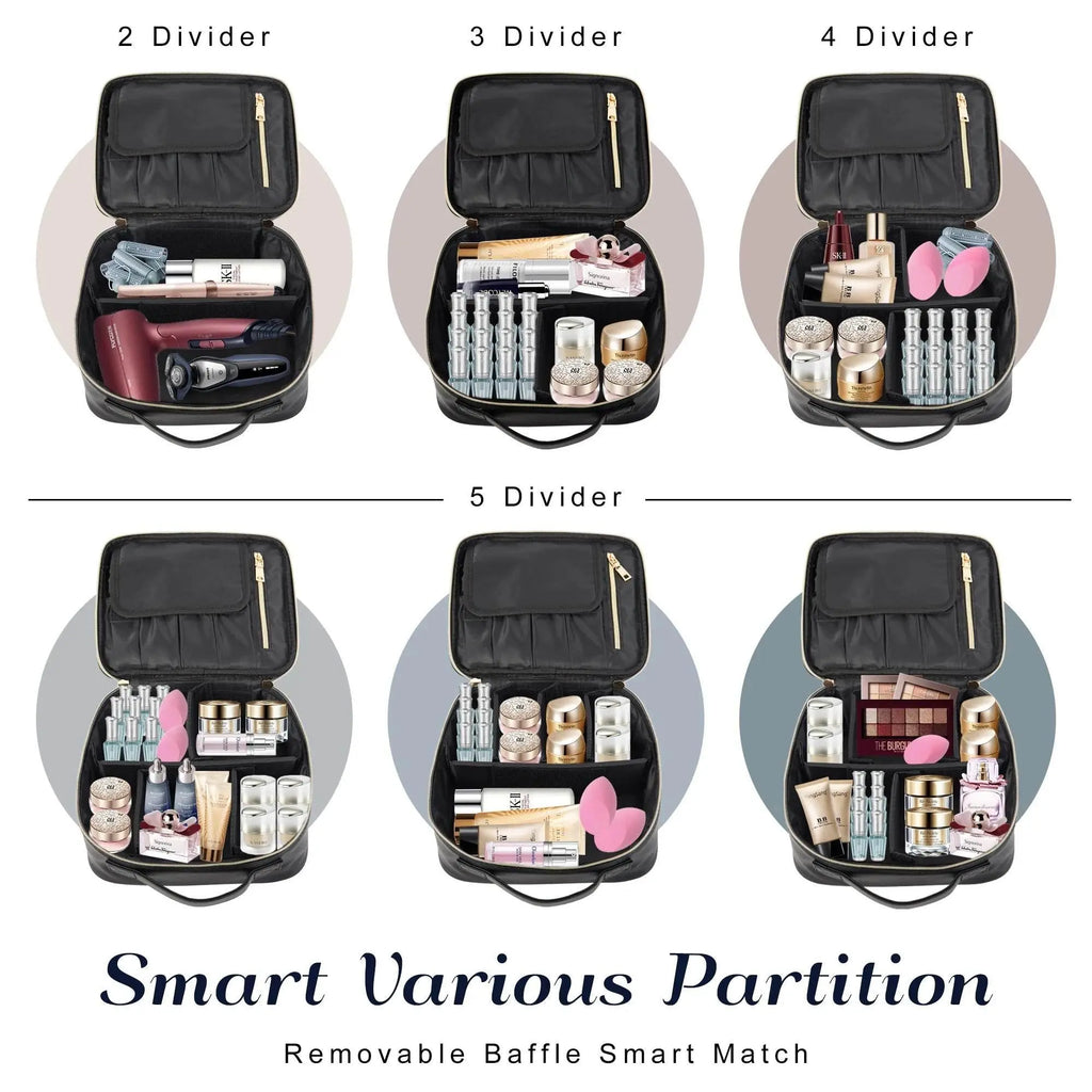 Travel Makeup Bag, Make up Bag Leather Cosmetic Bag Travel Toiletry Bag Make Up Bag Brush Organizer - ACHETE LTD