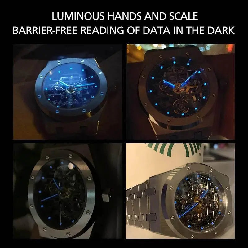 FEICE Automatic Mechanical Luxury Watch Men Top Brand Stainless Steel Watch Luminous Waterproof Watch for Men feice Skeleton 019 - ACHETE LTD