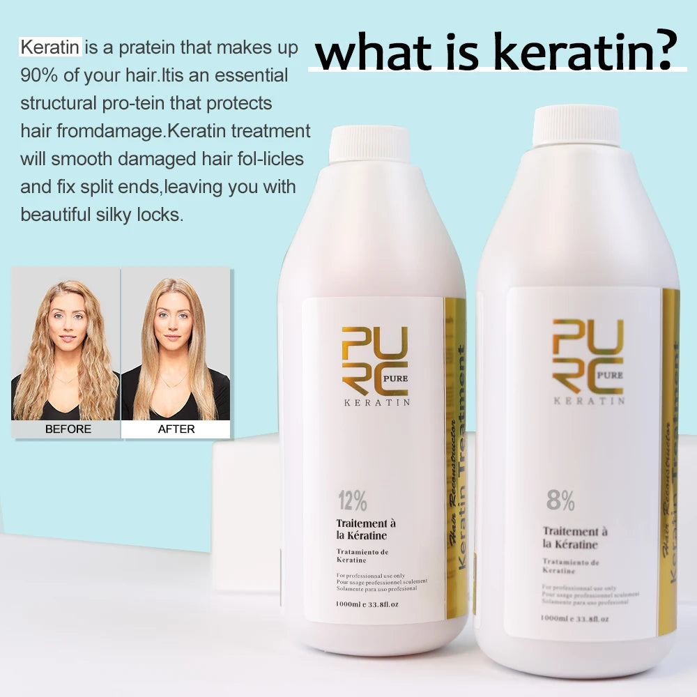 Professional Keratin Hair Treatment for Frizzy Hair - PURC 1000ml