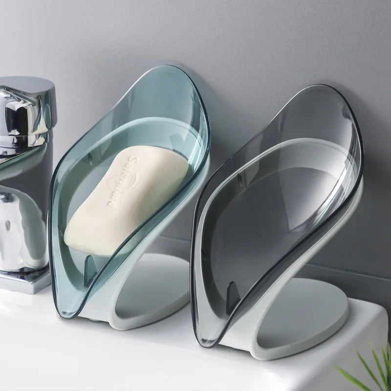 Leaf-shaped Soap Holder with Drainage Design - Non-slip Bathroom Accessory