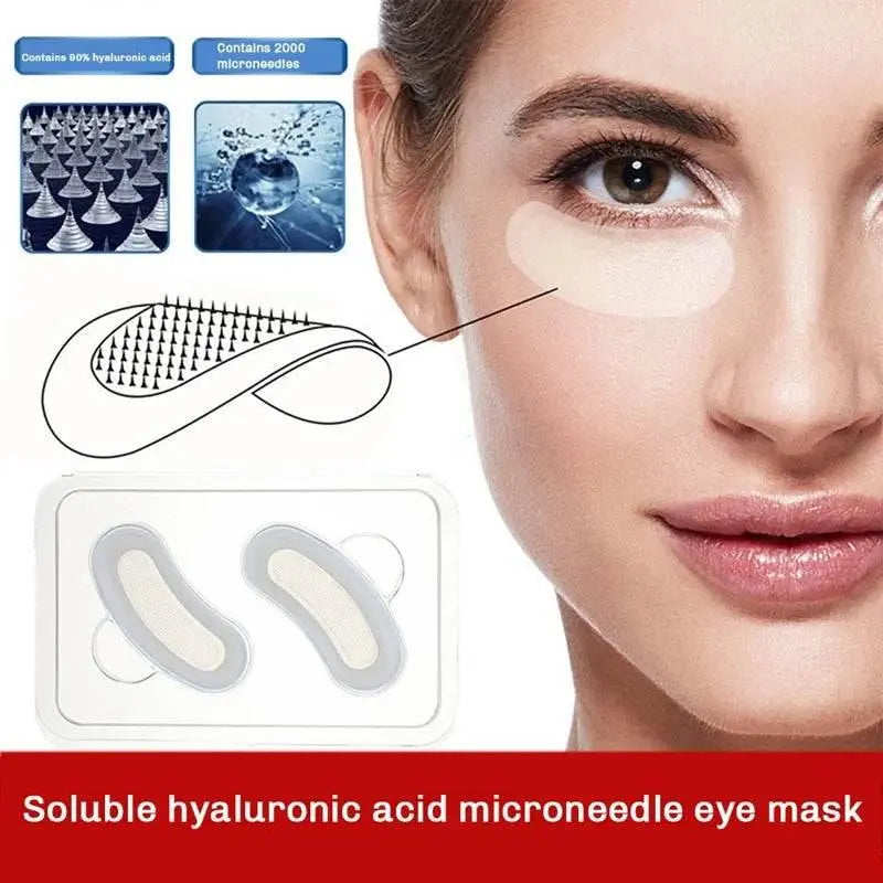 Reusable Hyaluronic Acid Microneedle Eye Patches Mask Anti Wrinkle Aging Dark Circles Moisturizing Under Eye Gel Pads Durable - ACHETE LTD