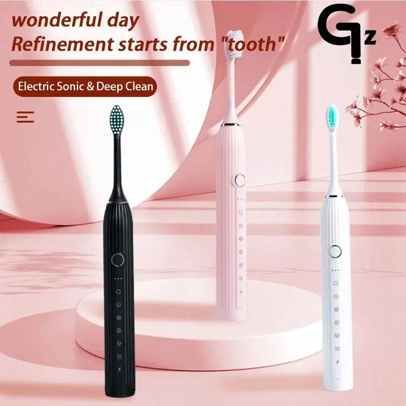 GeZhou N105 Sonic Electric Toothbrush Adult Timer Brush USB Rechargeable Electric Tooth Brushes with 8pcs Replacement Brush Head - ACHETE LTD