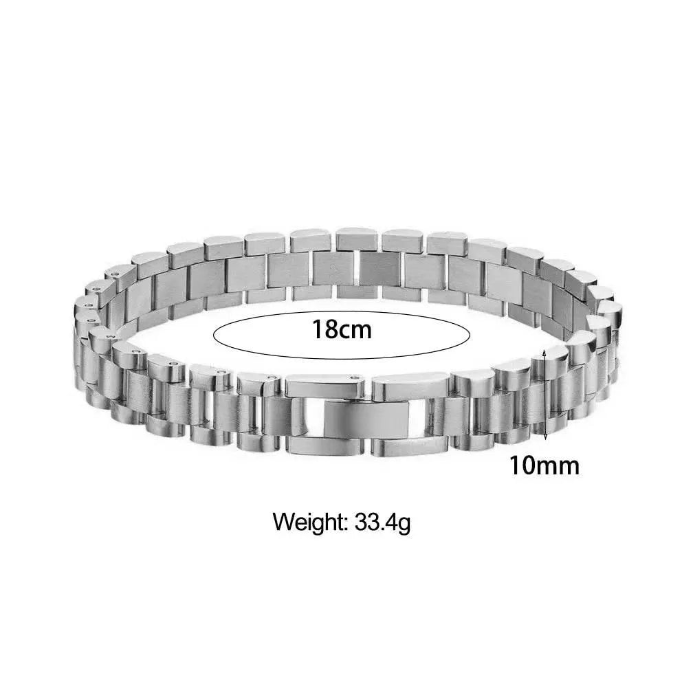 Miniamlist Men Bracelet Gold Jewelry Street Style Stainless Steel 316L 18k Gold Plated Cuban Chain Bracelets For Women - ACHETE LTD