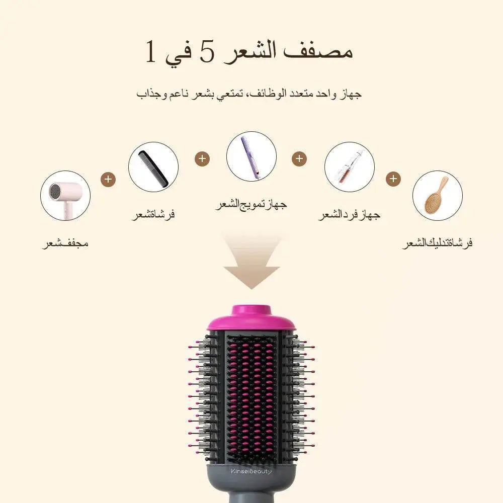 Kinseibeauty Hair Dryer Comb Straightener Electric Hot Air Brush Ceramic Anti-ironing Blower Multi-function Styling Tools - ACHETE LTD