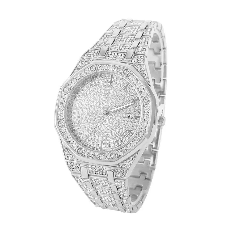 Iced Out Watch for Men Gold Watch for Men Hip Hop Fashion Cool Bling Bling Gold Diamond Luxury Mens Watch Dropshipping Relogio - ACHETE LTD
