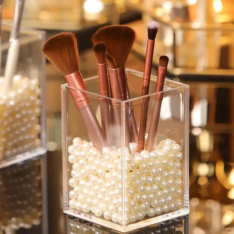 Make Up Organizer Plastic Makeup Brush Pot Storage Acrylic For Cosmetics Holder Desk Cosmetic Storage Container - ACHETE LTD