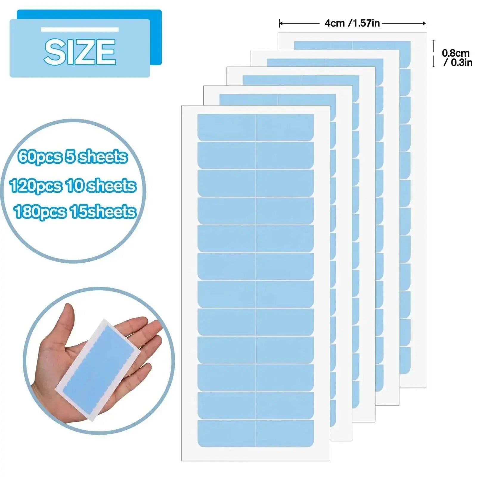 60Pieces Hair Extension Tape Tabs Double Sided Replacement Tape in Hair Extensions Adhesive Hair Extension Tapes Hair Extension - ACHETE LTD