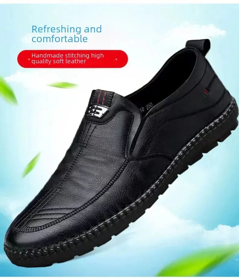 Premium Leather Casual Shoes for Middle-Aged Men - Versatile & Breathable